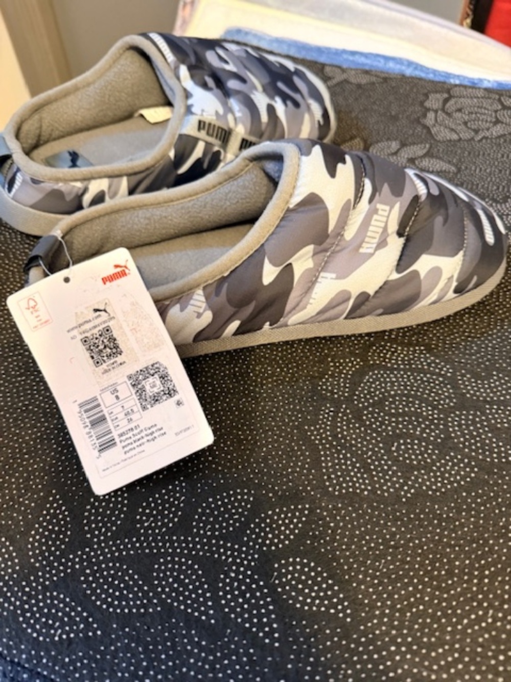 Puma grey camo slippers